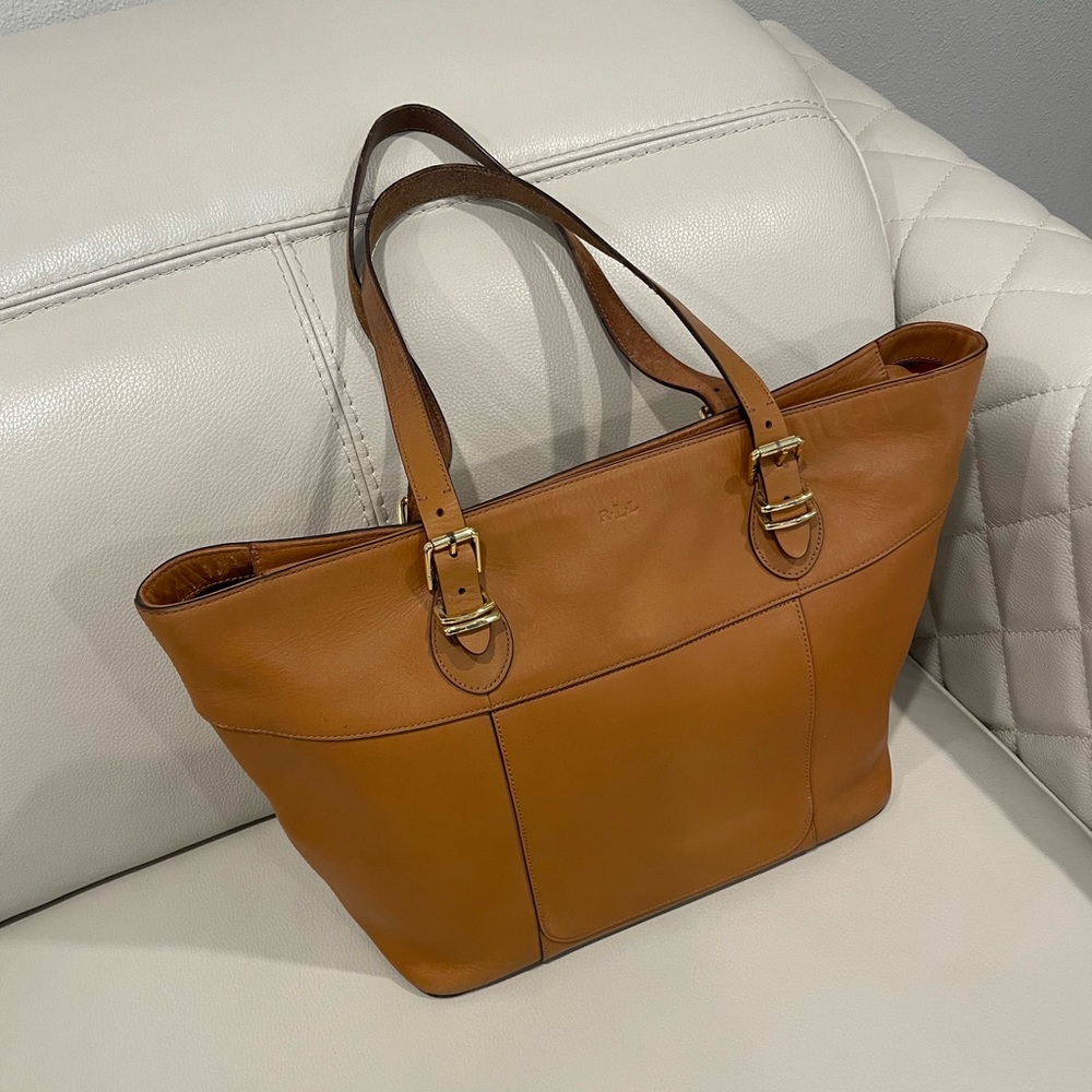 Polo Ralph Lauren brown leather handbag
